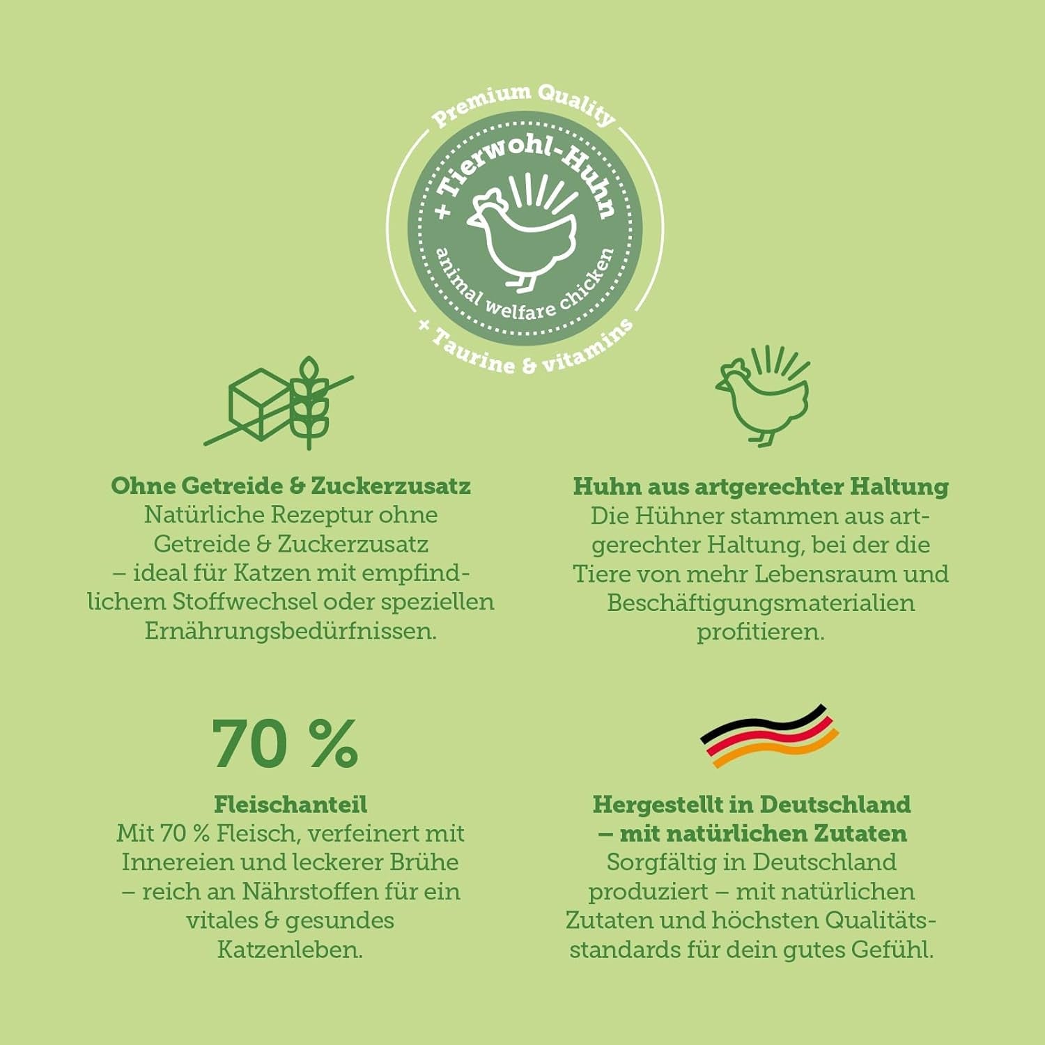 MERA Gatos Naturaleza Insecto Premium Katzenfutter Nass 12x85g | sin Zucker y Getreide| Nachhaltig & mit viel Insektenprotein | Katzennassfutter adulto