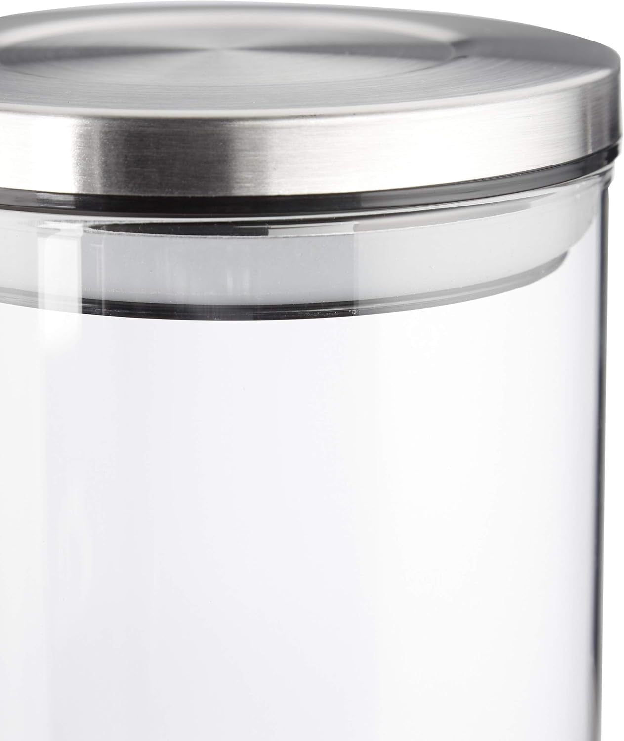 Relaxdays Juego de 3 Botes de Conservación, Sellados, Tapa de Acero Inoxidable, para Pasta, Muesli y Arroz, Recipiente de Cocina de 1,5 L, Plata Transparente, 24 x 9,5 x 9,5 cm, Cajas de Conservación de Alimentos Plateadas Transparentes Naty Shop