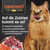 LEONARDO Nassfutter für Katzen, Geflügel puro, 6 dosis de 800 g, Katzenfutter getreidefrei, Alleinfutter, Hecho en Alemania