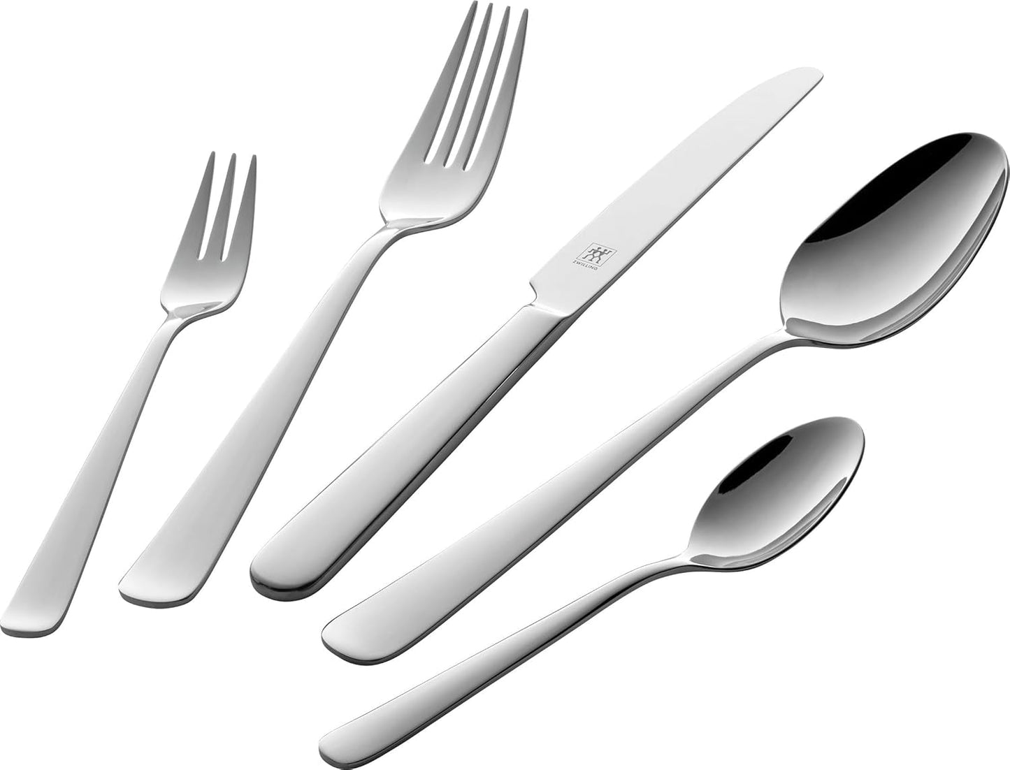 ZWILLING Swing Besteckset, 30-Tlg, Para 6 personas, 18/10 Edelstahl, Essbesteck Poliert, Spülmaschinengeeignet, Silver Kitchen Naty Shop 68-Tlg