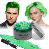 Tinte para el cabello morado de 4.23 oz, color de cabello temporal con cepillos, cera para el tono del cabello para hombres y mujeres, crema para el cabello instantánea, pomada de peinado natural, DIY Cosplay, cera para el cabello de Halloween, tinte para el cabello Naty Shop verde