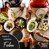 Moritz & Moritz Vajilla NORDIC para 6 personas - Vajilla de gres negro de 18 piezas - Diseño escandinavo - Vajilla robusta para 6 personas para uso diario e invitados - Vajilla combinada