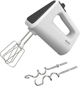 Krups GN4001 3 Mix 4000 Batidora de mano | 450 vatios | Diseño robusto | Controlador de velocidad variable | Función Turbo y Auswurf | incluido 2 Rührbesen y 2 Knethaken | Weiß/Grau Cocina Tienda Naty