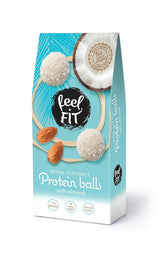 Bombones de coco con almendras sin azúcar, siéntete FIT, sin azúcares añadidos, 17% proteína, 63 g