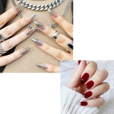 Juego de Uñas Postizas Adhesivas - Uñas Postizas Francesas - 24 Piezas Diseño Cuadrado Corto Blanco Rosa Degradado Uñas Artificiales Manicura Bailarina (Degradado Rosa Corto)