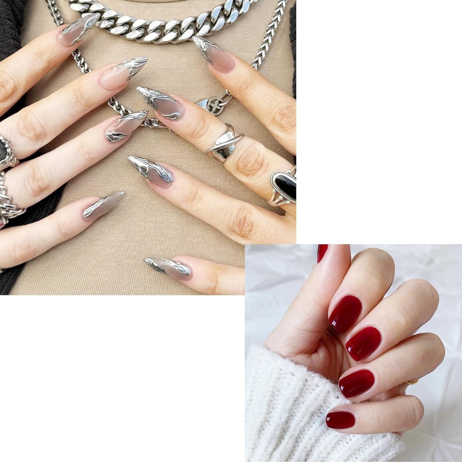 Juego de Uñas Postizas Adhesivas - Uñas Postizas Francesas - 24 Piezas Diseño Cuadrado Corto Blanco Rosa Degradado Uñas Artificiales Manicura Bailarina (Degradado Rosa Corto)