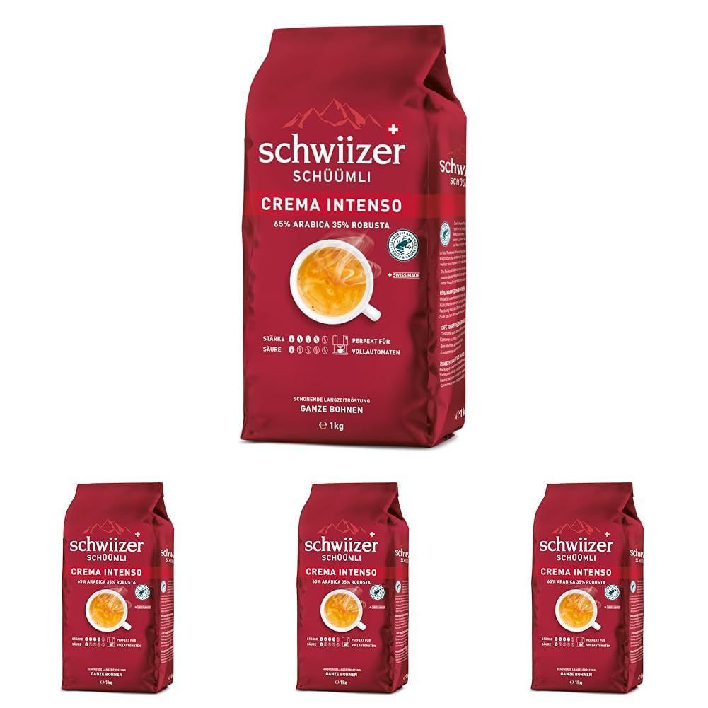 Schwiizer Schüümli Intenso, cápsula, café molido 1kg - Intensidad 4/5 - Certificado UTZ (paquete de 4)