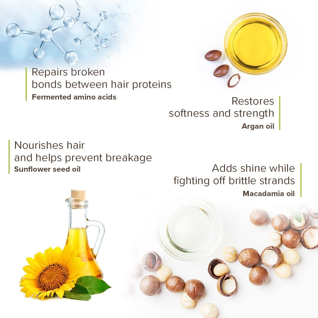 Bond Repair Mask ayuda a revitalizar y fortalecer el cabello dañado y sobreprocesado, formulada con aminoácidos derivados de la naturaleza: tecnología Vegan y Natural Plex. Naty Shop mascarilla capilar