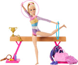 Juego divertido de gimnasia Barbie con barra de equilibrio y más de 10 piezas temáticas para historias ganadoras, HRG52