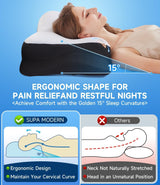 SUPA MODERNA Almohada de espuma viscoelástica para dormir de lado, almohada refrescante 60X40, ortopédica para la espalda, estómago, cuello, alivio del dolor, almohada para el cuello, almohadas ortopédicas cervicales Naty Shop