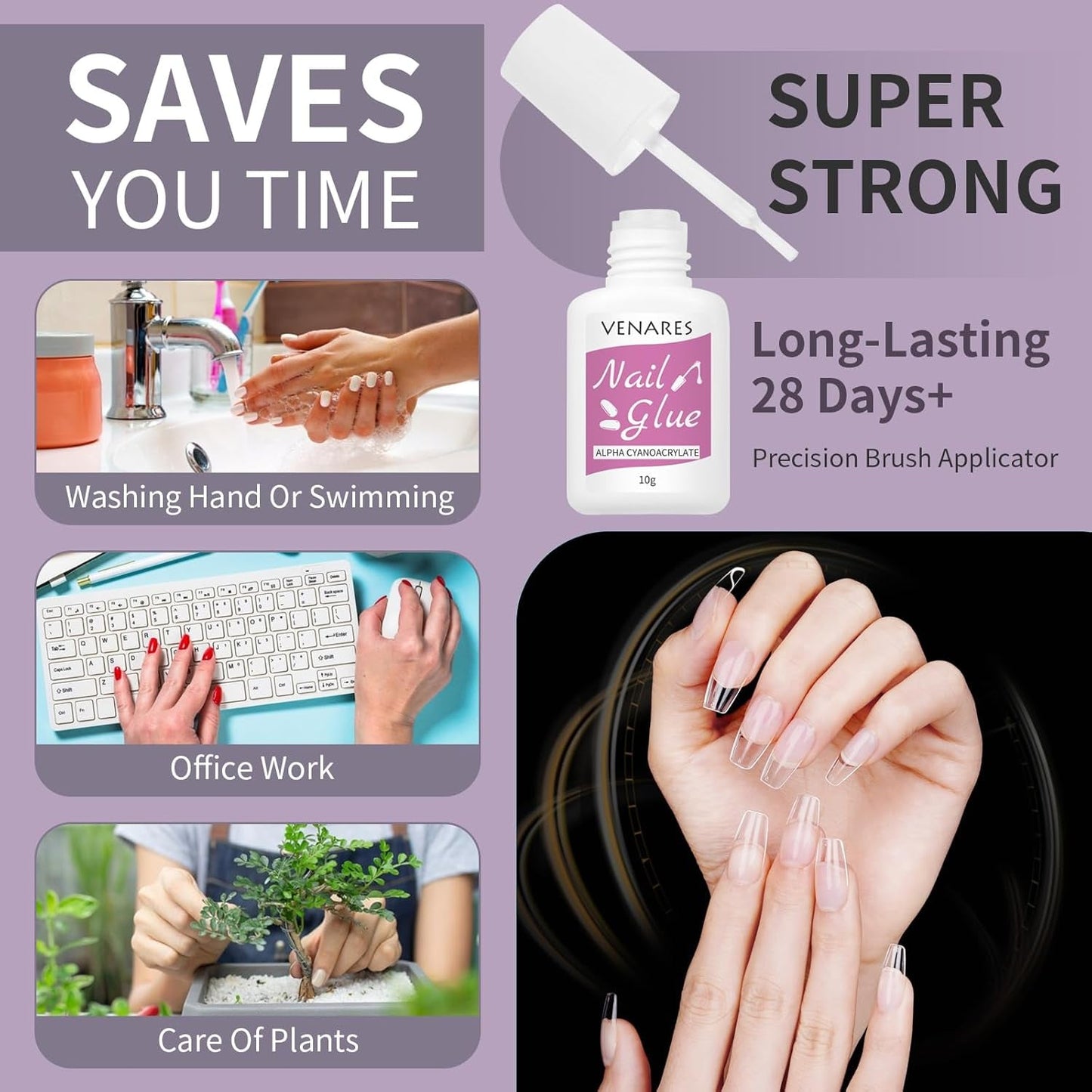 Uñas postizas cortas bailarina 500 Uds pegamento en 12 tamaños uñas artificiales Gel suave corto cobertura completa puntas de uñas para uñas de Gel cortas S
