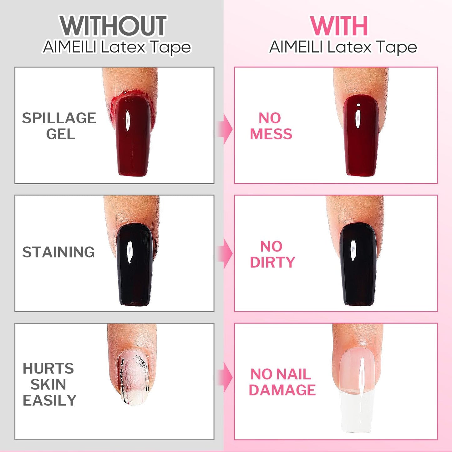AIMEILI Cinta Despegable De Látex Nagelleck Korrektor Hautschutz Fingerschutz Para Nail Art Palisade Geruchlos Weiß 15Ml
