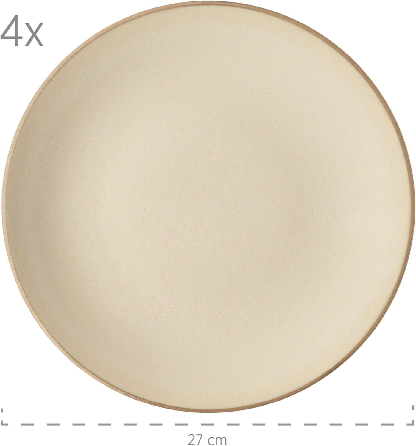 MÄSER 931736 vajilla para 4 personas con aspecto mediterráneo vintage, servicio combinado con 16 piezas en gris arena, cerámica, gris arena