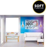Rainbow High Townhouse - Casa de muñecas de madera de 3 pisos con 5 coloridas habitaciones y terraza - Casa completamente amueblada con ascensor y accesorios funcionales - Juguete para niños de 4 a 12 años o más Naty Shop Dollhouses