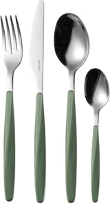 Guzzini - My Fusion, cubertería 24 piezas - Verde oliva Cocina Naty Shop
