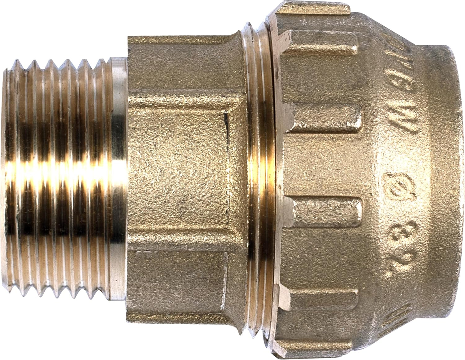 Racor de compresión Cornat - rosca externa Ø 32 mm x 1 pulgada - latón - con una rosca externa - conexión de tubería PE-HD / T617532