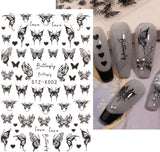 6 Blatt Schmetterling Nagelsticker Selbstklebend Laser Silber Schmetterlings Nagelaufkleber 3D Aurora Silber Schwarz Schmetterlinge Nagel Pegatinas Frühling Nageldesign Nail Sticker Nail Art Zubehör