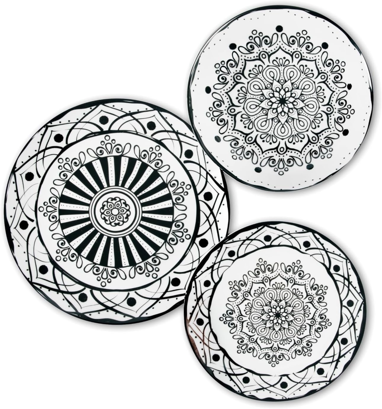 Excelsa Boheme Noir Juego de platos, 18 piezas, Porcelana, Schwarz