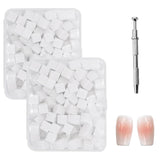 200 Stück Nail Art Schwamm Mit Metallgreifer, Nageldesign Zubehör Schwammpinsel, Um Eine Varuntzen Von Gradient Nail Art Patterns Zu Erstellen(Blanco)