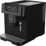 GRUNDIG KVA 6230 Cafetera espresso totalmente automática con espumador de leche, molinillo de acero inoxidable con 13 niveles de molienda, recipiente de granos de 250 g, depósito de agua extraíble de 2 litros, presión de la bomba 19 bar, pantalla táctil, negro