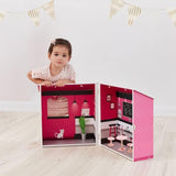Teamson Kids - Casa de muñecas Dreamland City Café 30cm - Rosa/Blanco/Negro