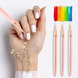 Nail Art Liner-Brush 5-Teiliges Gel-Nagellack-Malerei-Nagel-Punkt-Zeichnungs-Werkzeug Für Lange Linien Kunst-Design-Stift-Set Metallgriff Nail-Art-Design-Binsel para mujeres
