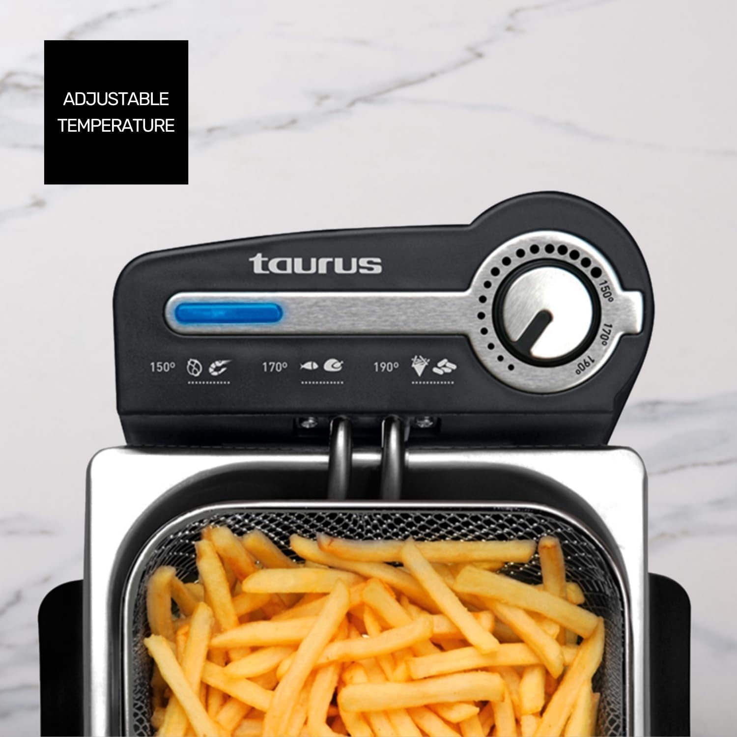 Taurus Professional 2 plus - Freidora de aceite, 2 litros, 1700 W, Acero inoxidable 18/8 Electrodomésticos Naty Shop
