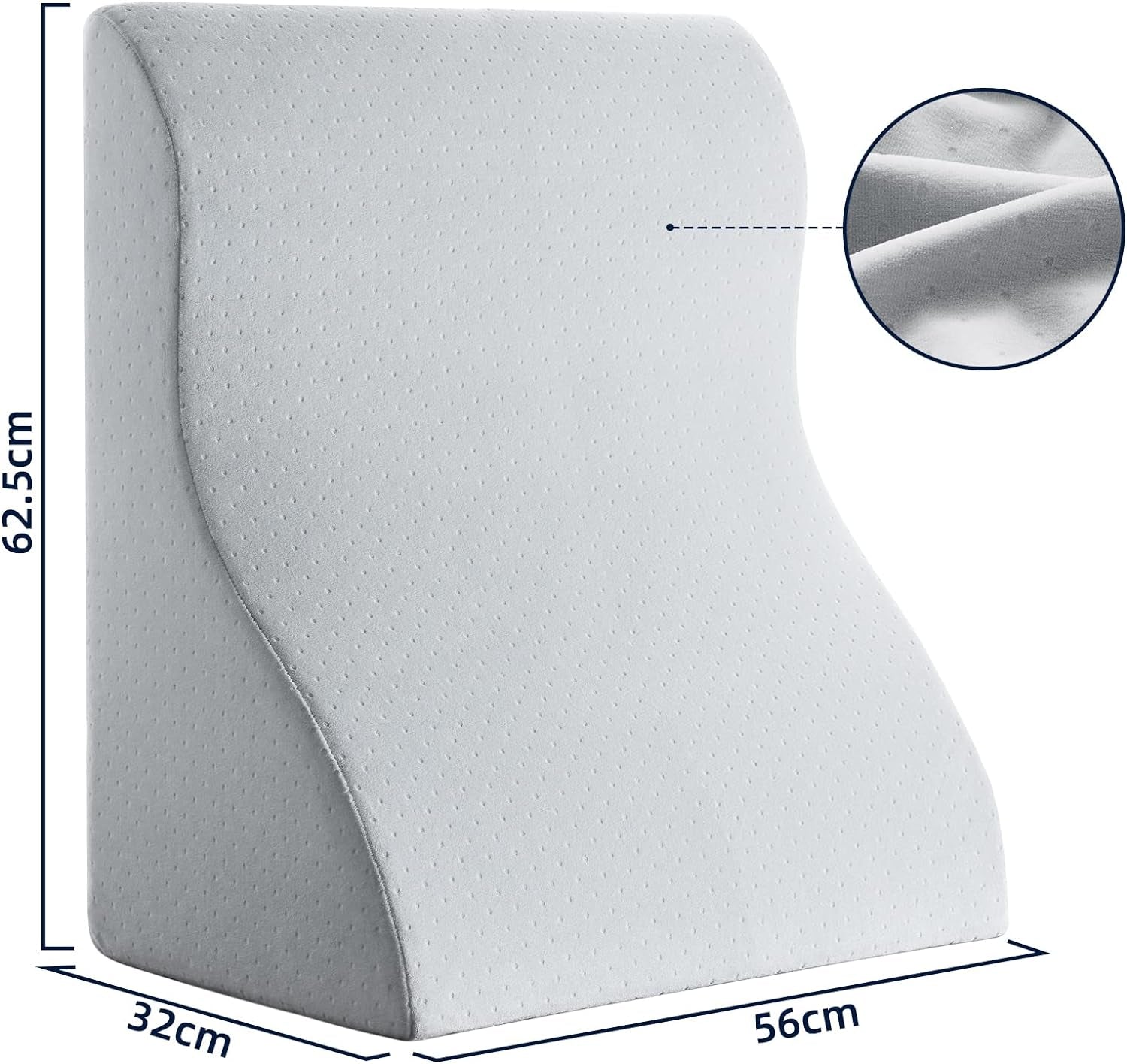 Almohada de Lectura para Cama y Sofá - Almohada de Plumas con Memoria de Memoria - Almohada de Respaldo Ergonómica - Perfecta para Apoyar la Espalda Mientras Te Relajas, Juegas, Lees o Miras TV - Ancha