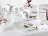 CreaTable, 24024, Serie Square Orchid, Vajilla de 18 piezas para 6 personas, Servicio de café de porcelana, Apto para lavavajillas y microondas, Fabricación de calidad