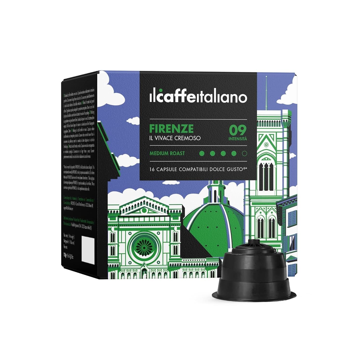Nescafè Dolce Gusto, 96 cafeteras con el sistema Nescafè-Dolce-Gusto compatible - Il Caffè Italiano - Mischung Firenze, Intensidad 9