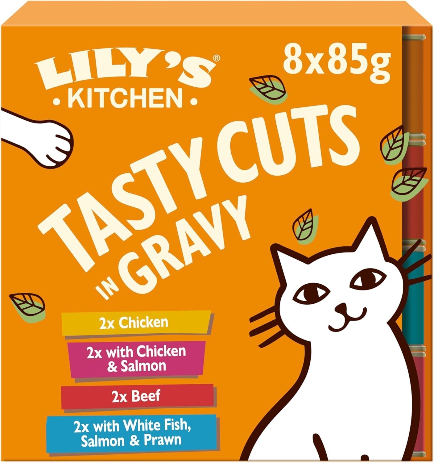 Lily's Kitchen Alimento húmedo para gatos adultos, elaborado con ingredientes naturales, deliciosos trozos en salsa, paquete múltiple, 8 cajas de 85 g