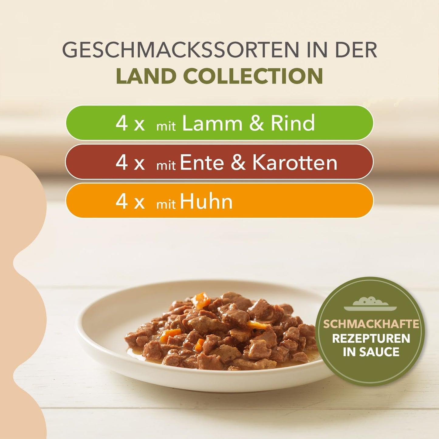 IAMS Delights Land Collection Comida húmeda para gatos sin cereales - Paquete variado de carne Paquete múltiple Comida húmeda sin cereales para gatos de 1 año y más 12 x 85 g
