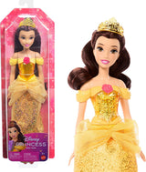 Mattel Disney Princess Toy Muñeca articulada Belle Fashion con ropa y accesorios brillantes Regalo inspirado en la película de Disney para niños HLW11