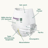 Pañales para bebé Bambo Nature, talla 6 (más de 15 kg) - Caja mensual de 90 | Pañales infantiles con protección mejorada contra fugas | Máximo confort y libertad para niños activos | Pañales testados dermatológicamente
