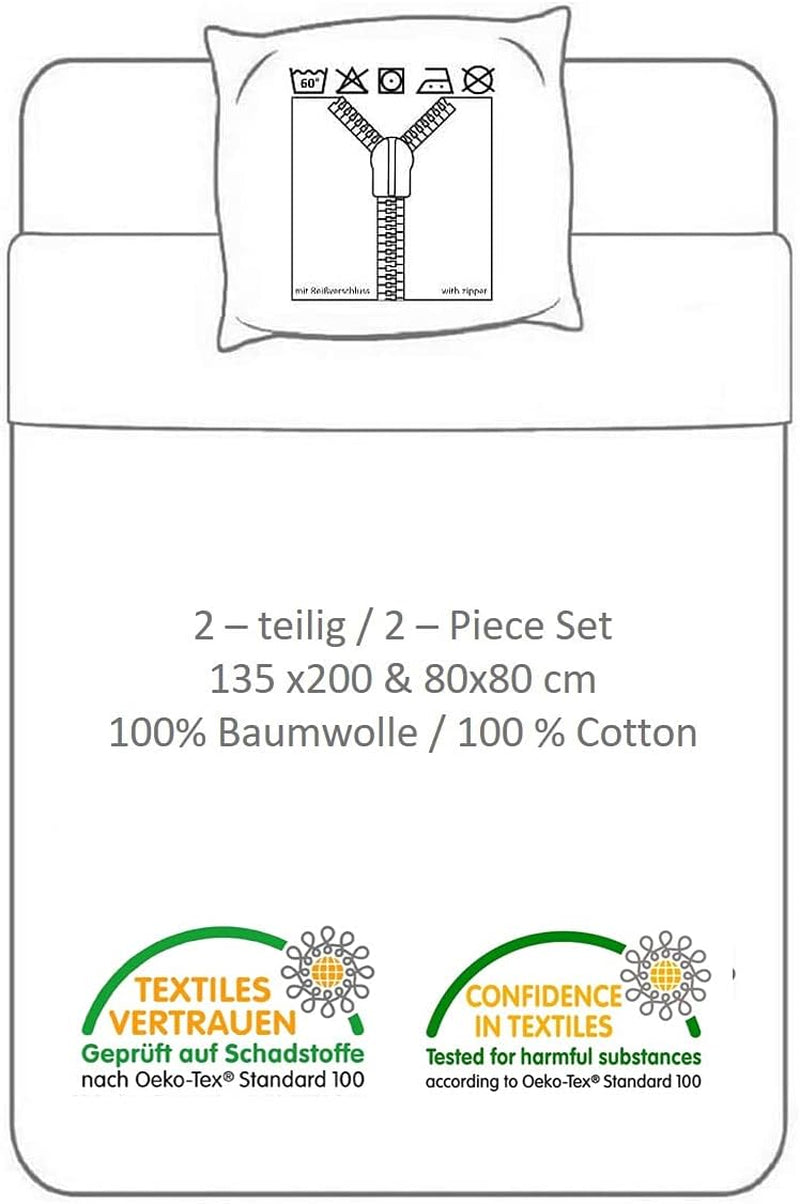 Ropa de cama infantil, películas y dibujos animados, reversible, algodón Ropa de cama - infantil Naty Shop