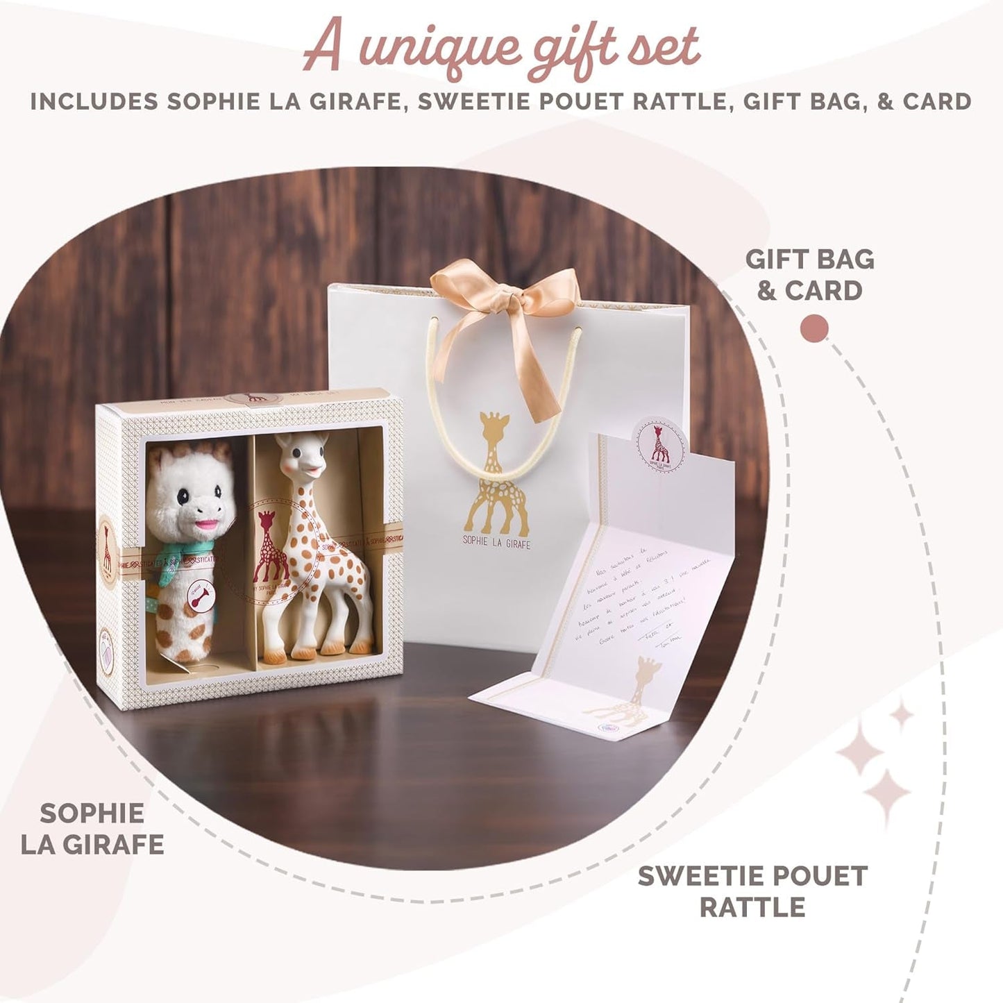 Set regalo cumpleaños Sophie la jirafa Pouet sonajero Sophiesticated 00012 Juguetes Bebe Naty Shop