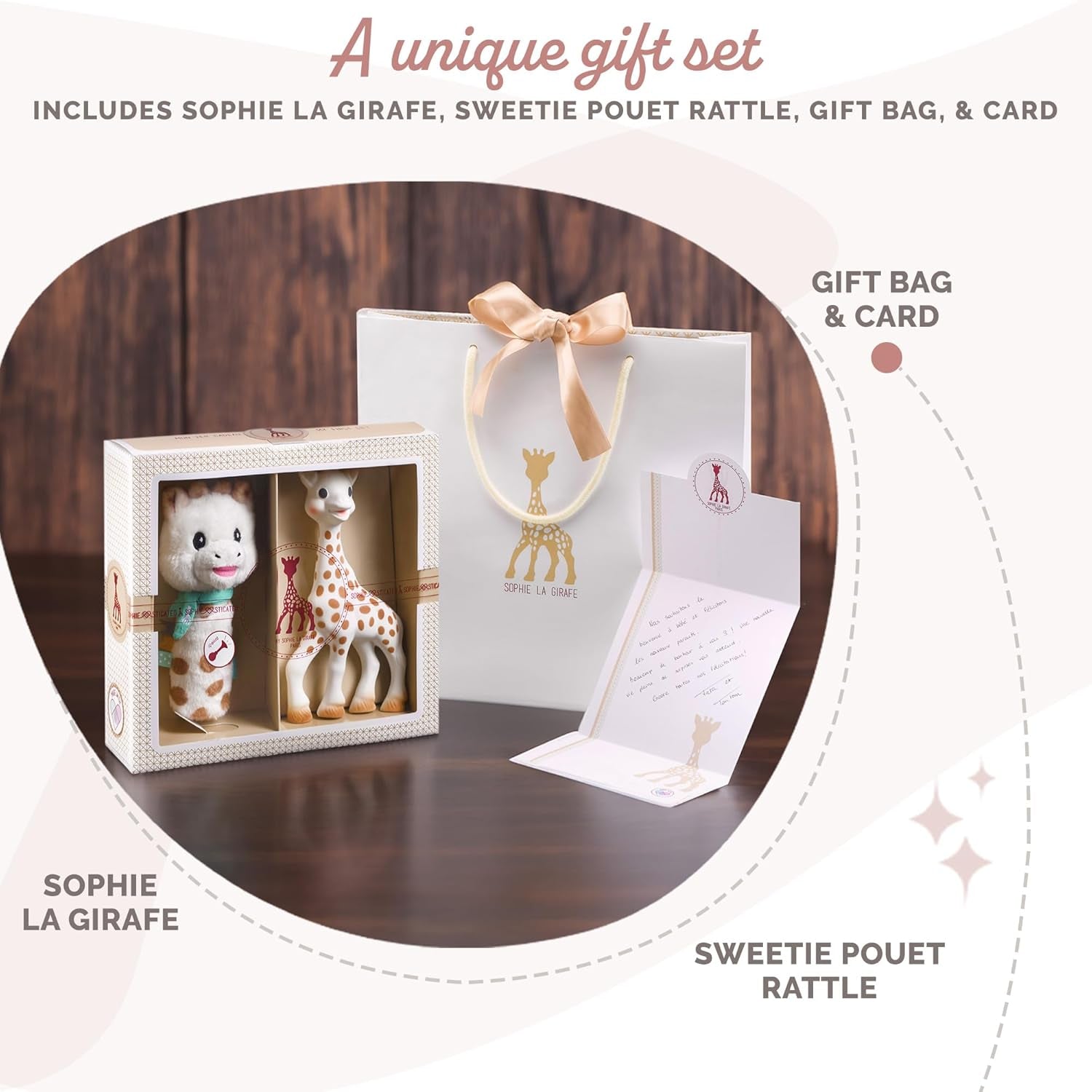 Set regalo cumpleaños Sophie la jirafa Pouet sonajero Sophiesticated 00012 Juguetes Bebe Naty Shop