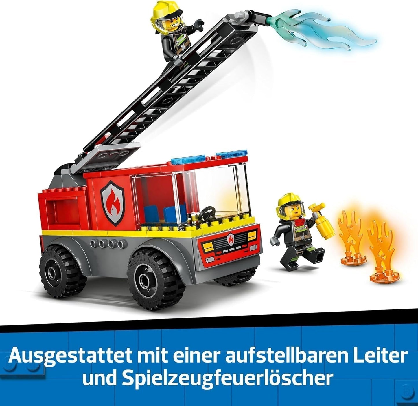 LEGO City Camión de bomberos con escalera - Camión de bomberos de juguete con 2 minifiguras de bomberos para niños y niñas a partir de 4 años - juguete educativo - regalo para preescolares 60463 Juegos de construcción Besuche den LEGO-Store