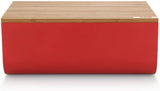 Alessi Mattina BG03 R - Panera de acero inoxidable con resina epoxi y madera de bambú, rojo Cajas para guardar alimentos Naty Shop