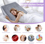 Almohada de plumas ajustable de espuma de alta densidad, almohada ergonómica para la espalda para cama y sofá, almohada de lectura antirreflujo para dormir, jugar, mirar televisión (pesada)