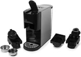 Cafetera espresso multicápsulas Princess 4 en 1 - 1450 vatios, cápsulas, monodosis, café molido, sin BPA, 249450, 01.249450.01.001, negra, plateada