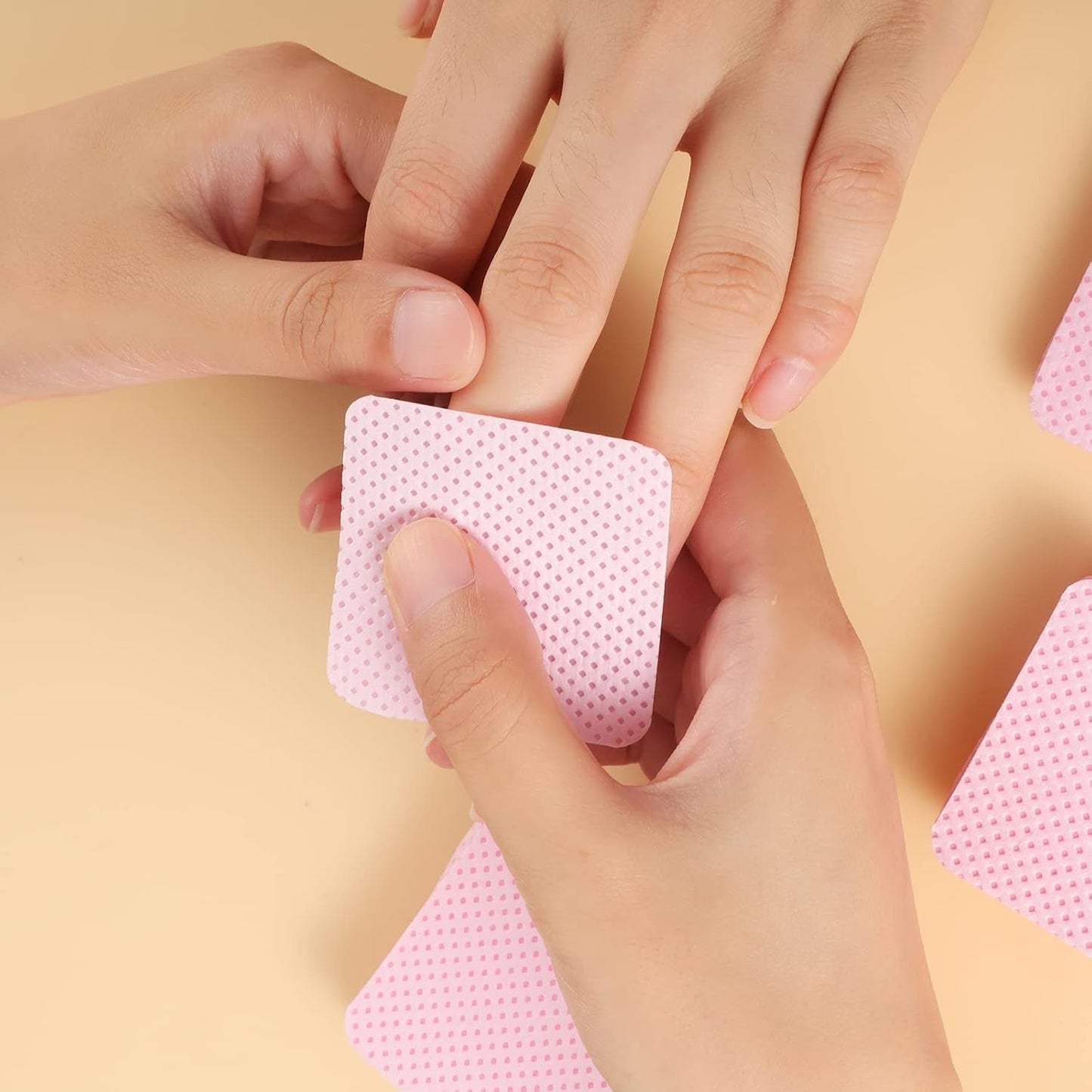 300 Stück Nagellackentferner Pads, Fusselfreie Nägel Wattepads Für Nägel Nagellackentferner Toallitas para uñas sin pelusa Limpiador Gelnägel - Rosa
