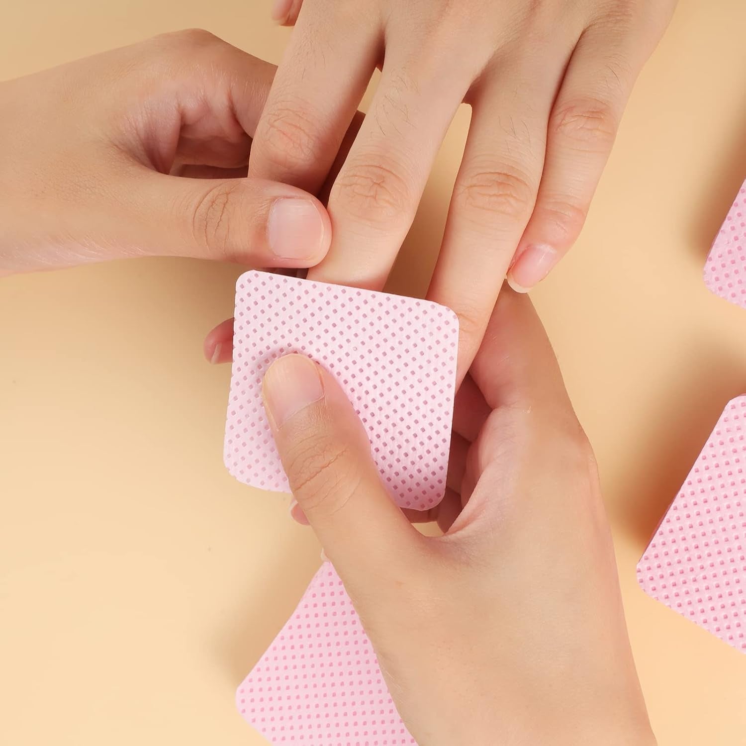 300 Stück Nagellackentferner Pads, Fusselfreie Nägel Wattepads Für Nägel Nagellackentferner Toallitas para uñas sin pelusa Limpiador Gelnägel - Rosa