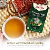 Yogi Tea Green Chai, té especiado ayurvédico orgánico, mezcla de canela, menta, té verde, jengibre, cardamomo y clavo, 6 x 17 bolsitas de té (102 bolsitas de té en total)