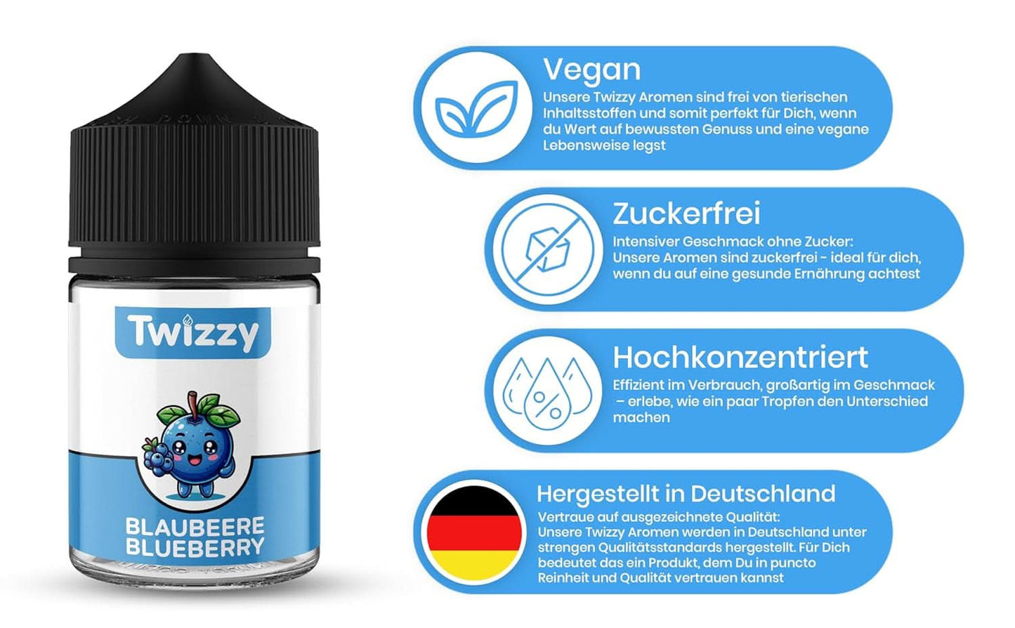 Twizzy Arándano, Aroma Alimentario -60 ml - Aroma intenso - Ideal para repostería Aromas Naty Shop
