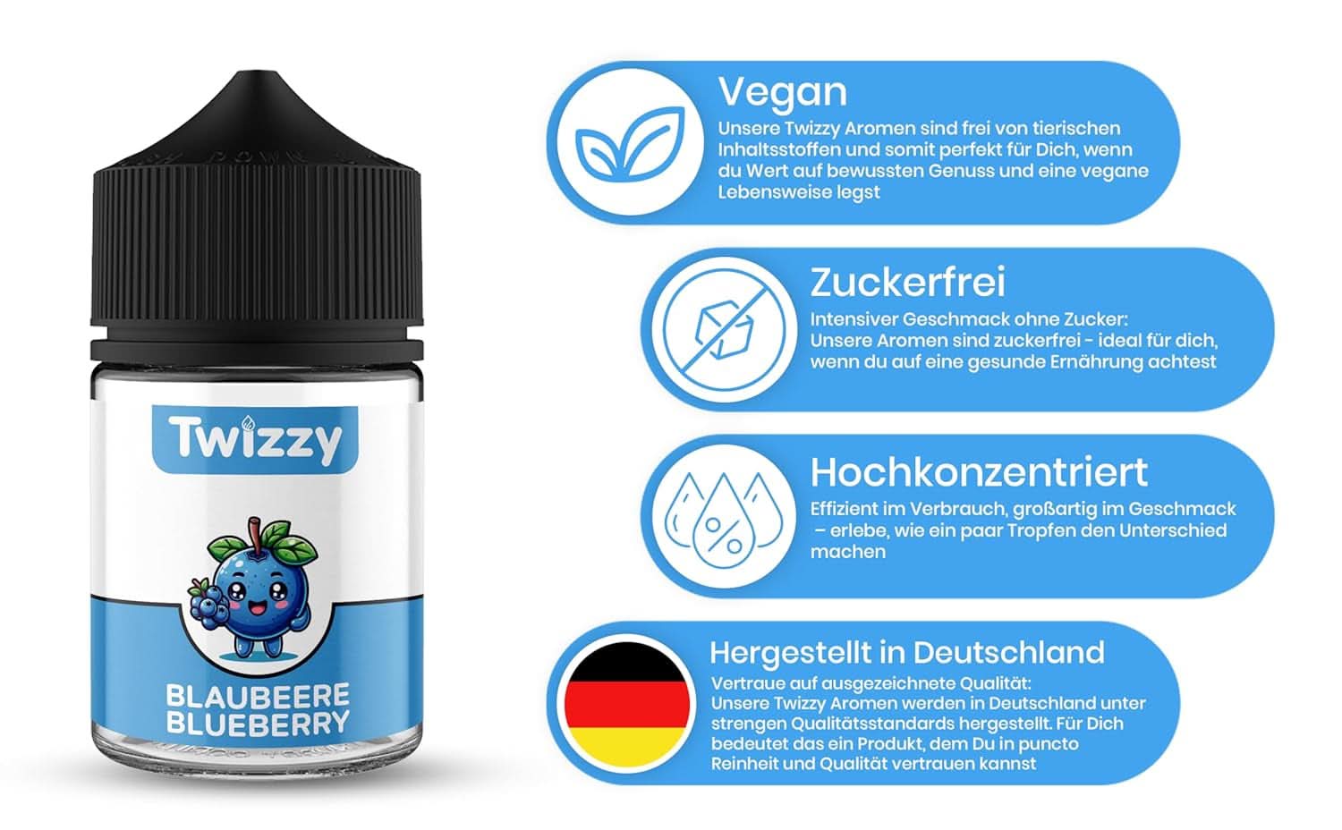 Twizzy Arándano, Aroma Alimentario -60 ml - Aroma intenso - Ideal para repostería Aromas Naty Shop