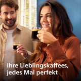 PHILIPS Cafetera espresso automática serie 2200 - 2 especialidades de café, pantalla táctil, espumador de leche clásico, molinillo cerámico, negro mate (EP2220/10)