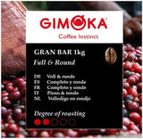 Café en grano Gimoka Gran Bar, rico y cremoso, 1 kg, paquete de 10, + llavero