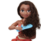 Muñeca Disney Princesa Moana de 80 cm de Jakks Pacific Muñeca móvil con cepillo para peinar sus rizos ondulados Vestido inspirado en la película Collar con colgante desmontable Muñecas Naty Shop