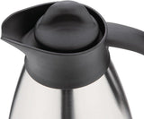 Taza de leche al vacío Olympia con tapa de rosca, 500 ml/17 oz, acero inoxidable con tapa negra, impresión de leche en el lateral, estaciones de buffet para té y café, CL371